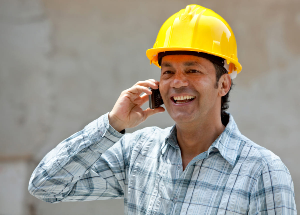 A contractor on the phone
