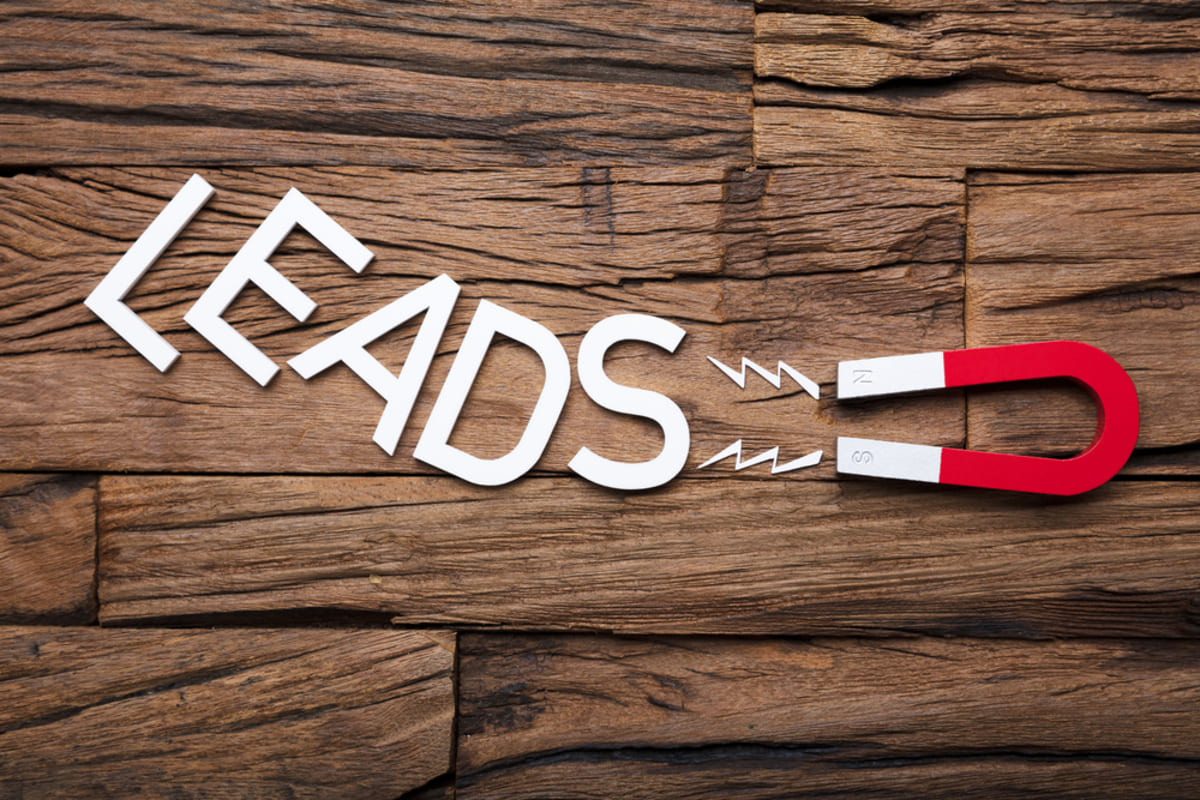 The word leads and a magnet