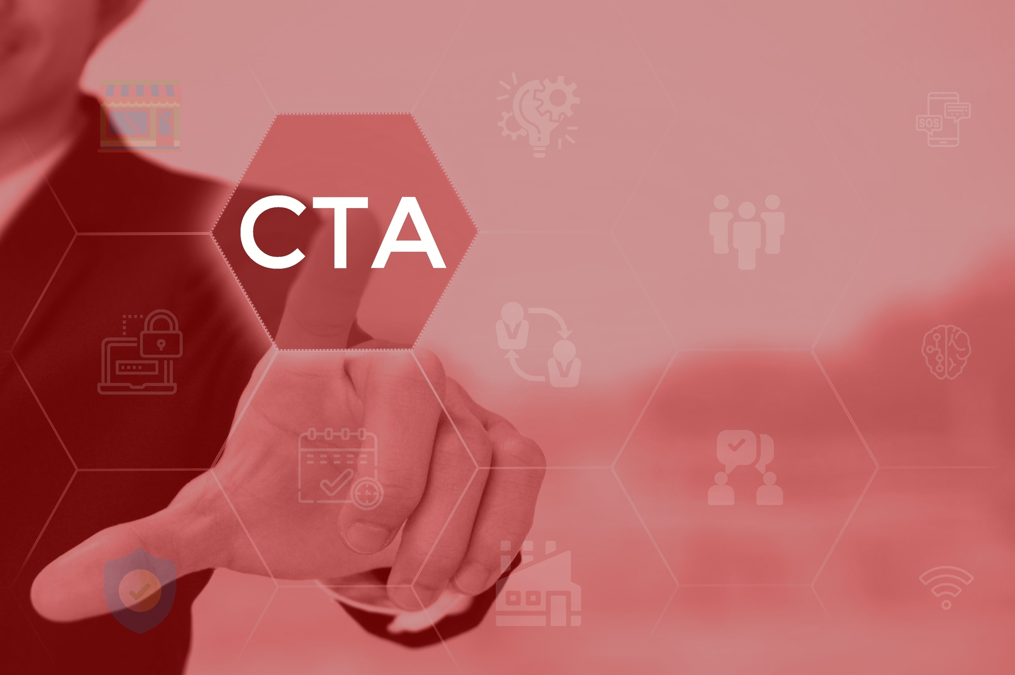 A CTA graphic, CTAs are essential for property management marketing success concept. 