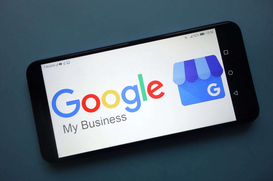 Smartphone with Google My Business app