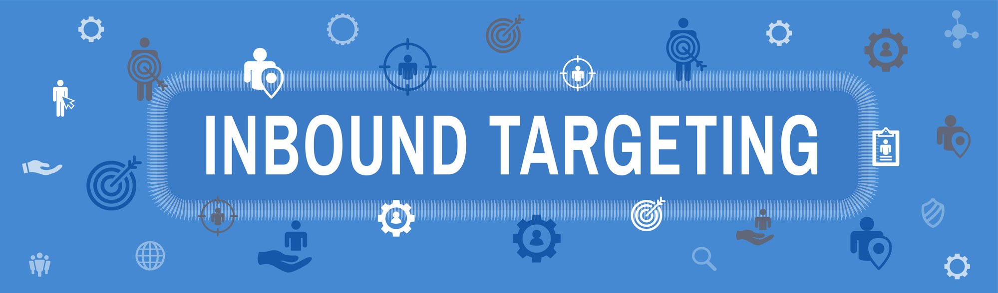 Digital Inbound Marketing & Targeting Web Banner with Vector Icon Set