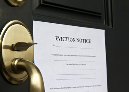 Eviction Notice Letter on Front Door