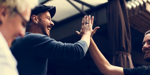 Men Hands giving High Five