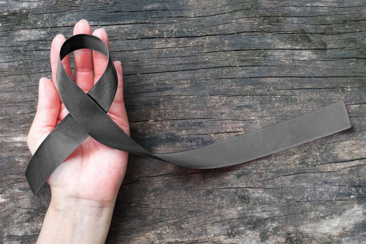 Black Ribbon symbol raising public awareness on Melanoma and skin cancer prevention