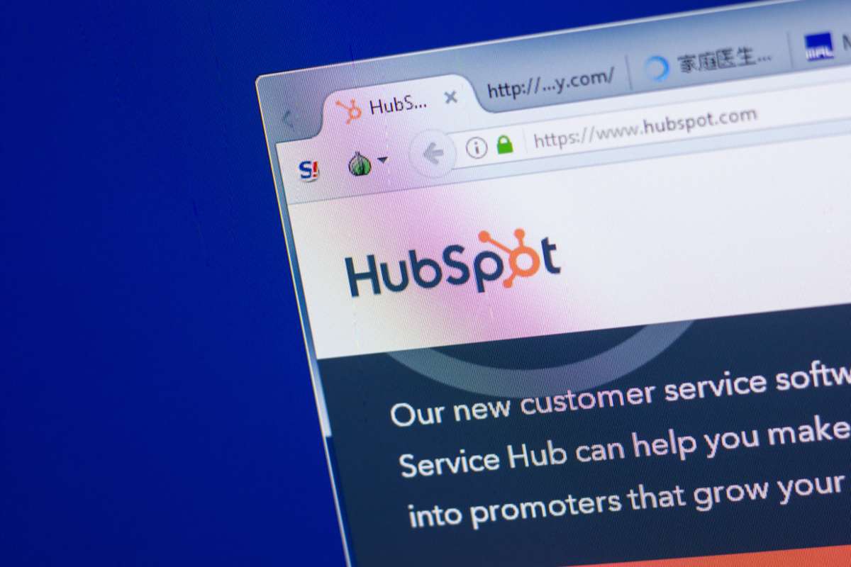 HubSpot website on the display of PC