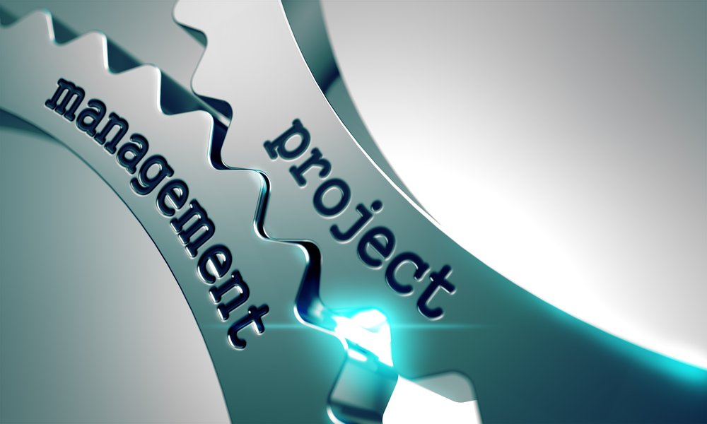 Project Management Concept on the Mechanism of Metal Cogwheels.