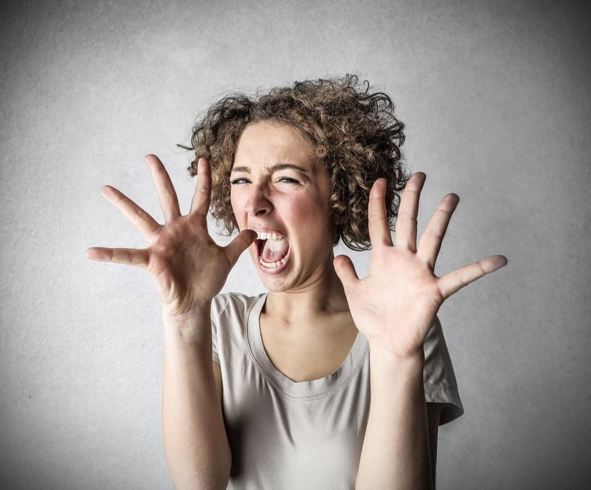 Scared woman