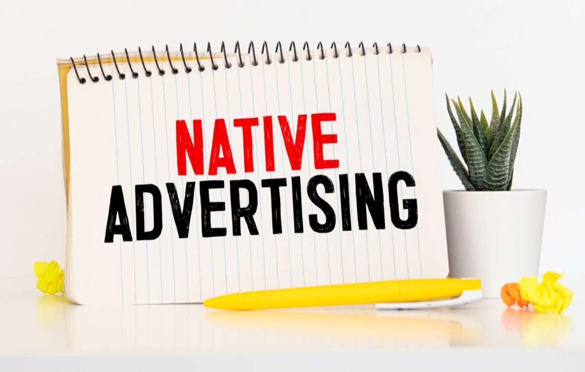 Text sign showing Native Advertising