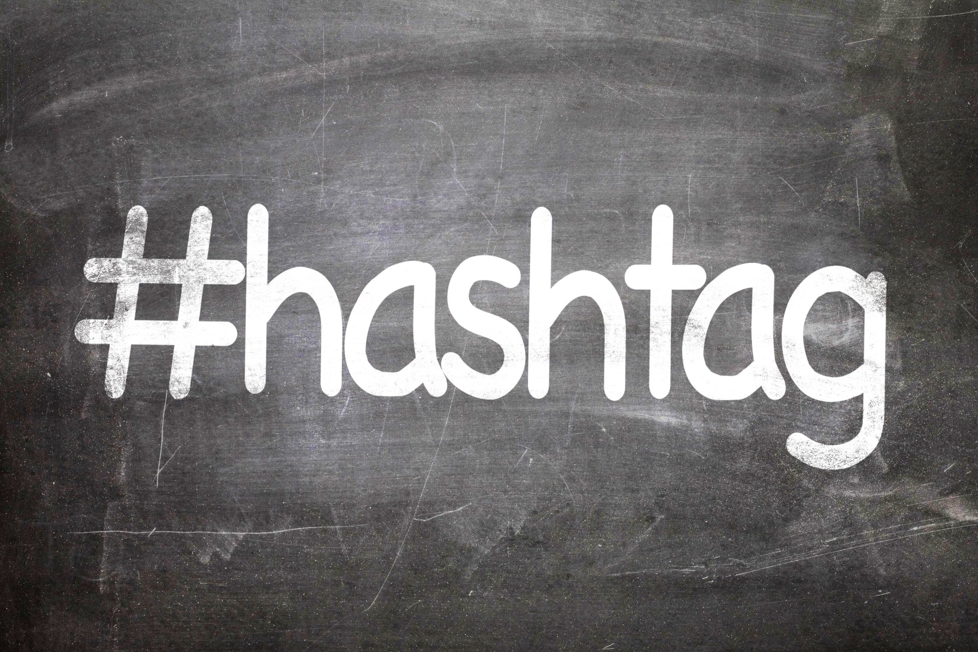 Symbol hashtag on a chalkboard