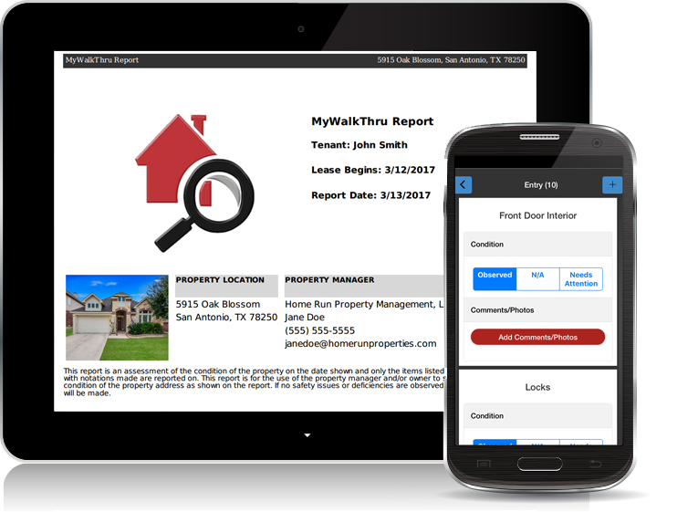 Example MyWalkThru Report on Tablet and Phone